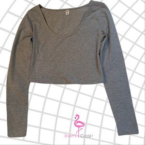 BP, Size M, Light Gray Crop Top